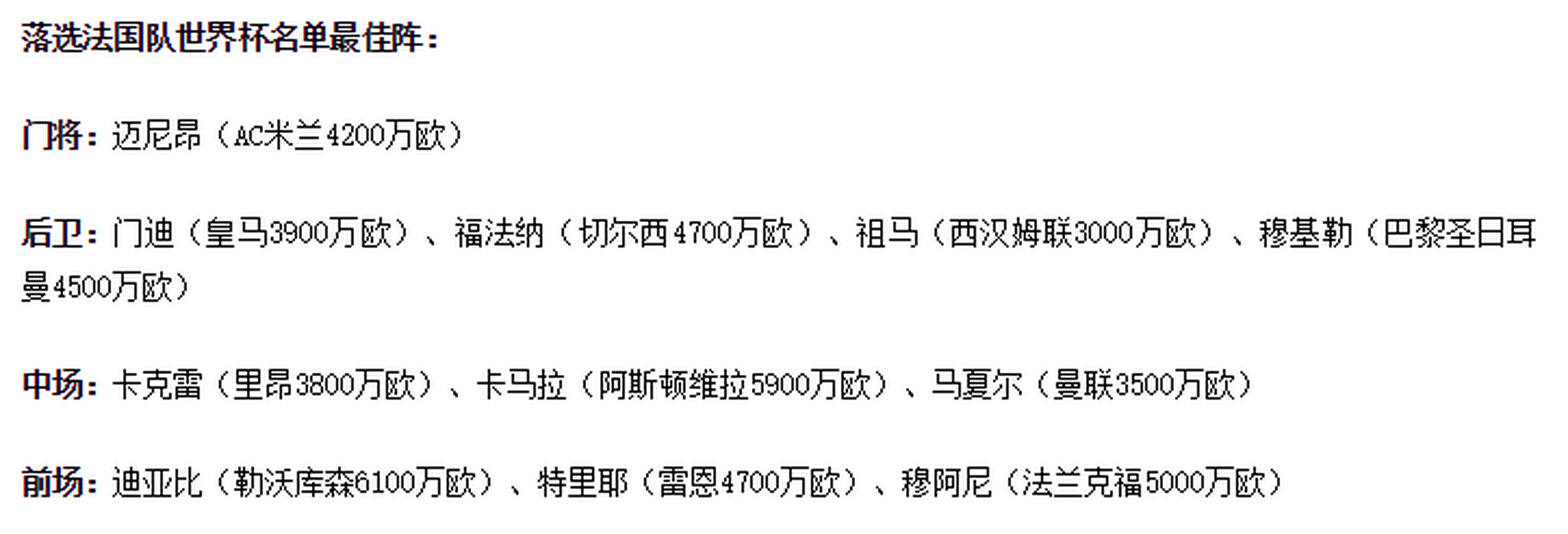 最高达6000万欧，最新身价跌至3500万欧的简单介绍